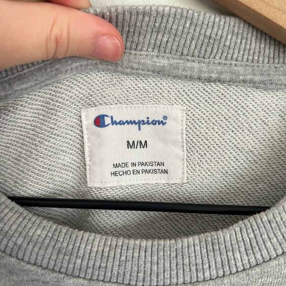 Champion Crew Neck Pullover Sweatshirt Gray Size M - Picture 7 of 8